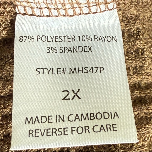 NWT Andree by Unit Waffle knit casual pullover long sleeve Sweater SOFT size 2x - Picture 3 of 16